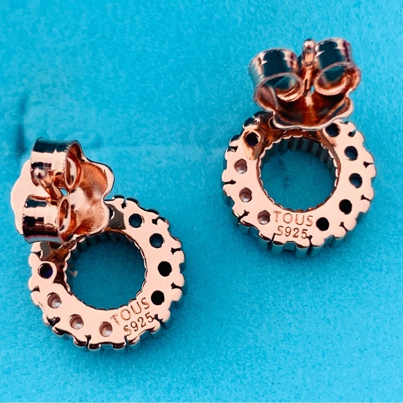 Tous Multicolor Big Circle Beaded Round Doughnut Spanish Bear Earrings Pin Stud - Picture 4 of 16